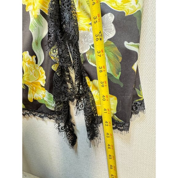 NWT Grace Karin Womens Floral Bodycon Dress Size 2XL Black Yellow Midi Slit Lace - Picture 10 of 15